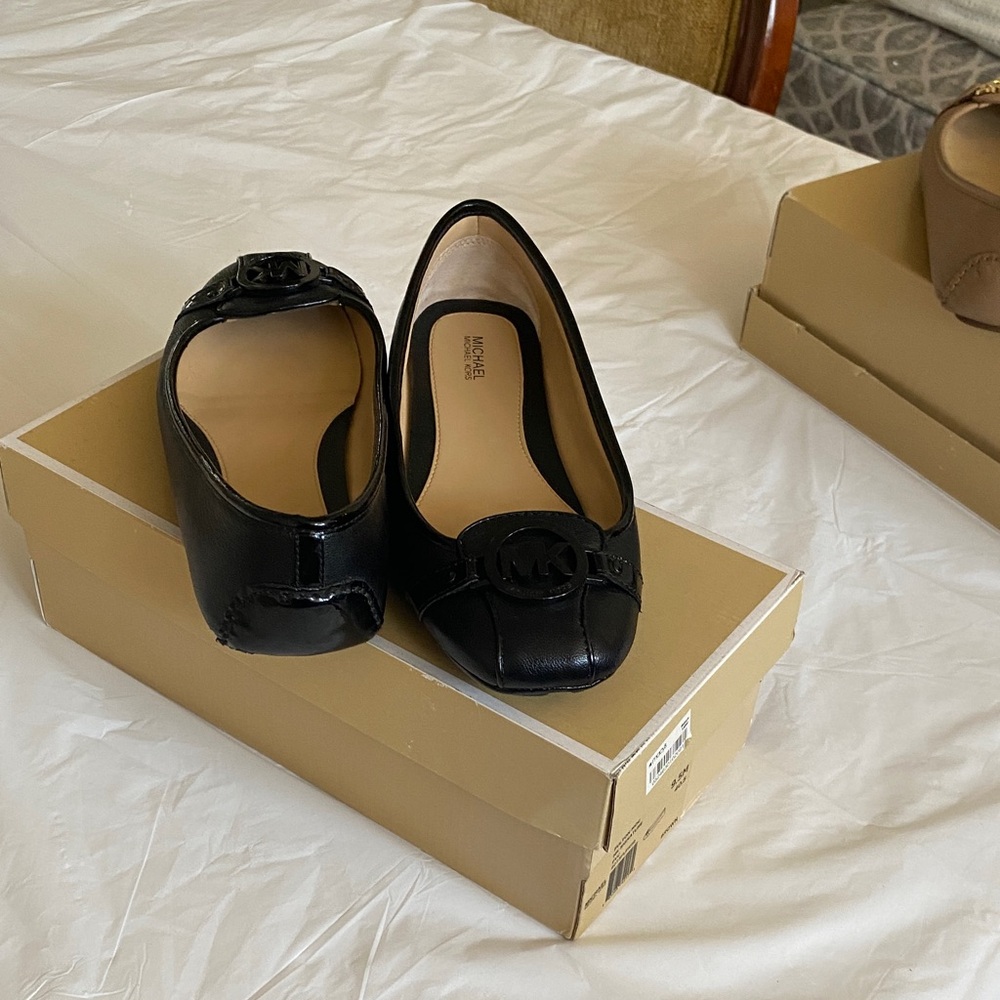 Michael Kors Black Leather Flats